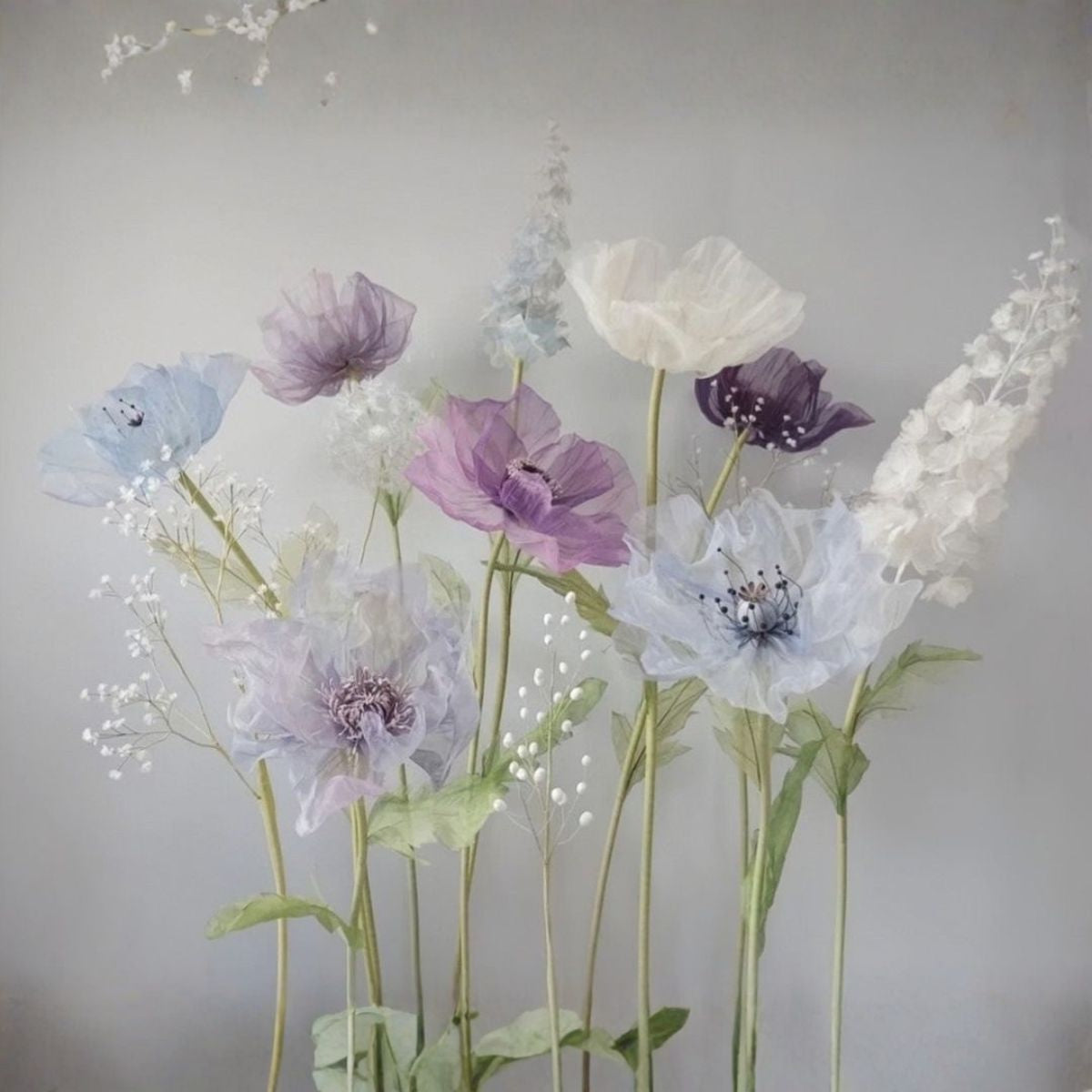 DELICADAS TONALIDADES DE FLORES DE TELA