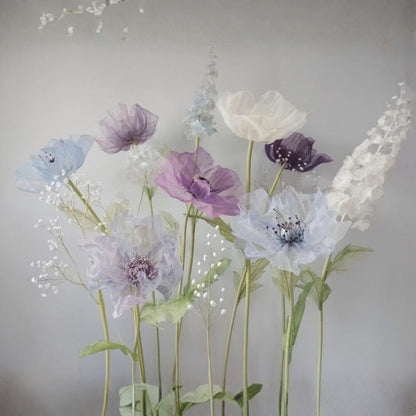 DELICADAS TONALIDADES DE FLORES DE TELA