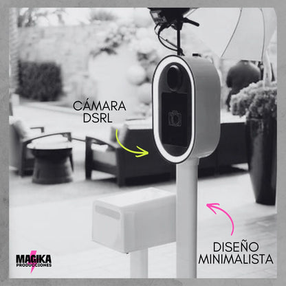 Servicio photobooth premium en chile con fotos blanco y negro. 